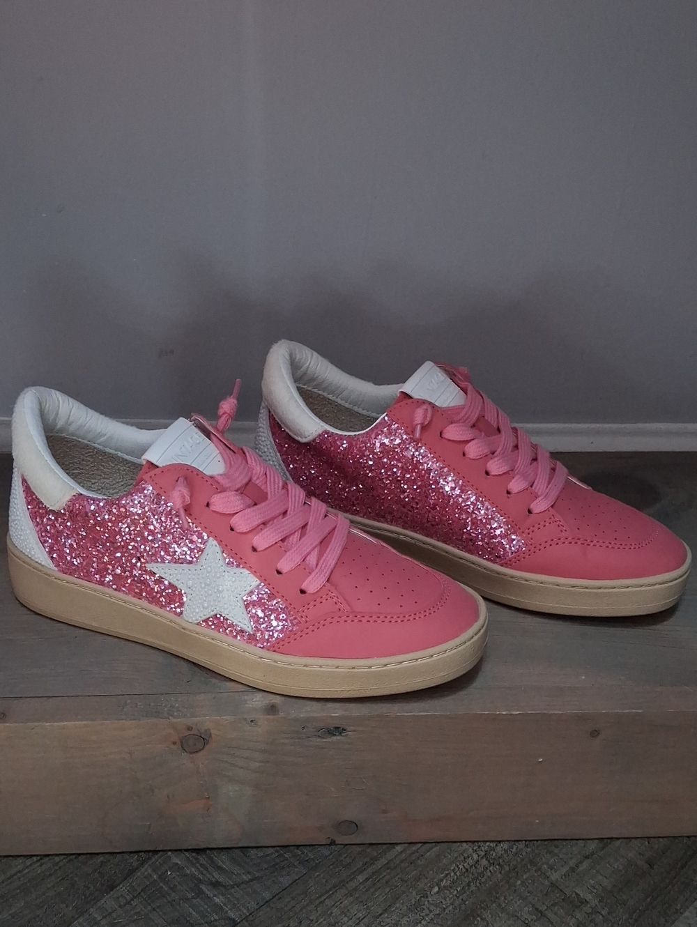 Vintage Havana Crush On You-Pink Glitter Sneakers